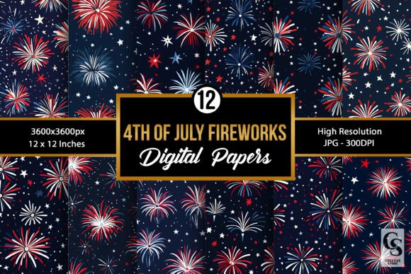 4th of July Fireworks Digital Paper: A Creative Resource for Celebrations