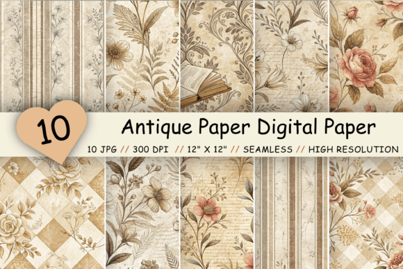 Antique Paper Digital Paper Pack