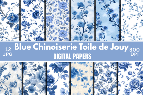 Blue Chinoiserie Toile De Jouy Pattern: A Timeless Choice for Digital Designers