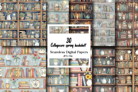 Cottagecore Spring Bookshelf Seamless Pattern: A Guide to Cozy Design