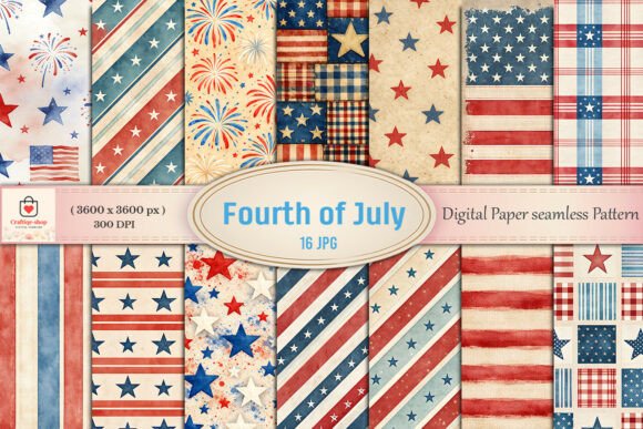 Enhance Your Fourth of July Creations with Watercolor Digital Paper