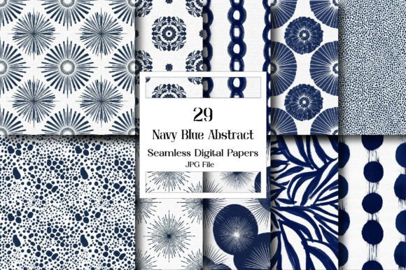 Navy Blue Abstract Pattern Digital Paper