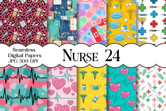 Nurse Seamless Digital Paper