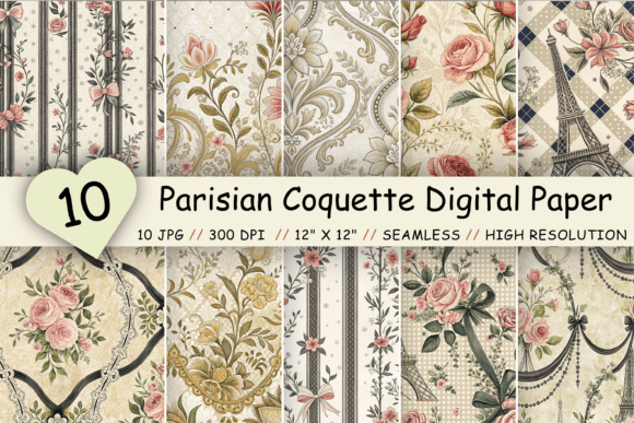 Parisian Coquette Digital Paper Pack