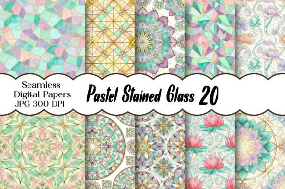 Pastel Stained Glass Digital Paper: A Radiant Addition to Your Creative Workflow