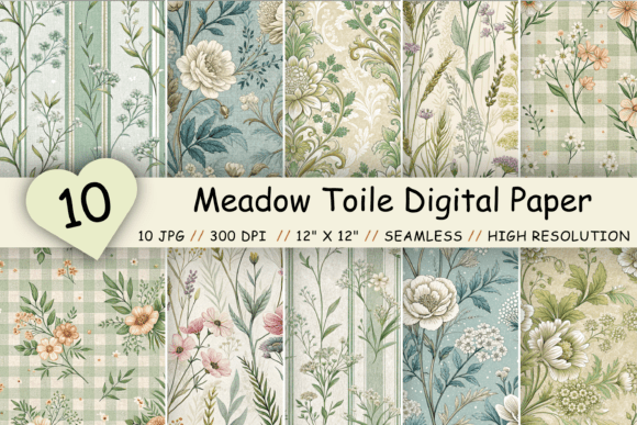 Revolutionizing Creative Projects with Meadow Toile Digital Paper Pack, Vintage