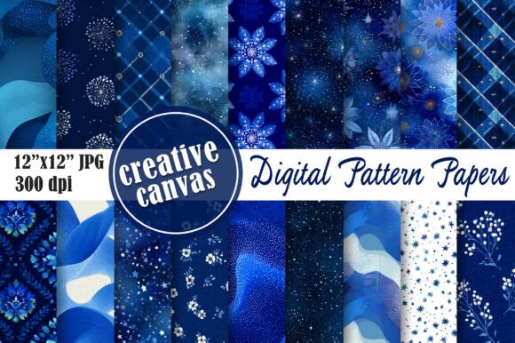 Royal Blue Celestial Seamless Pattern
