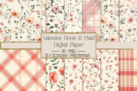 Valentine Floral Plaid Digital Paper B: A Versatile Tool for Creative Workflows