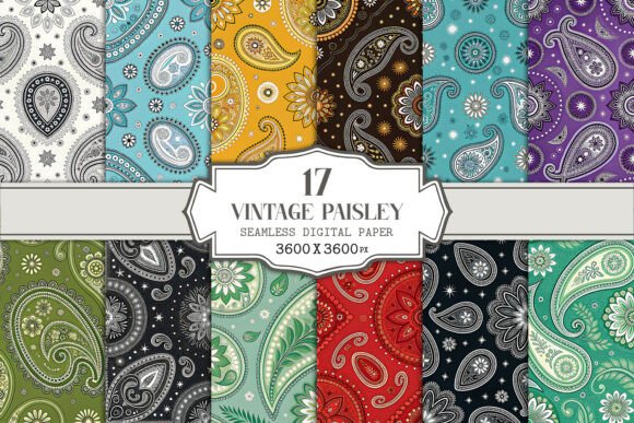 Vintage Paisley Seamless Pattern Bundle: A Timeless Resource for Creative Professionals