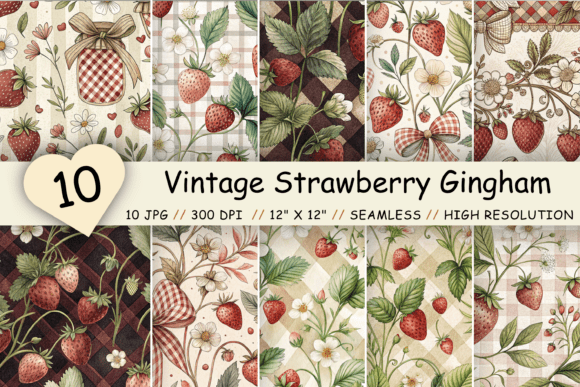 Vintage Strawberry Gingham Digital Paper: A Strategic Tool for Creative Projects
