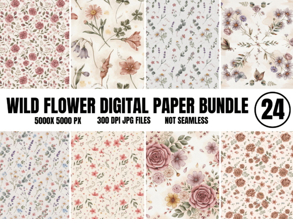 Wildflower Digital Paper Bundle: A Versatile Resource for Creative Projects