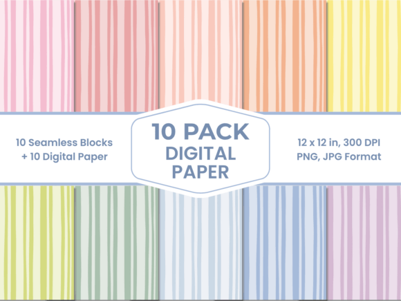 Wonky Pastel Stripes Digital Paper: A Creative Addition for Your Projects