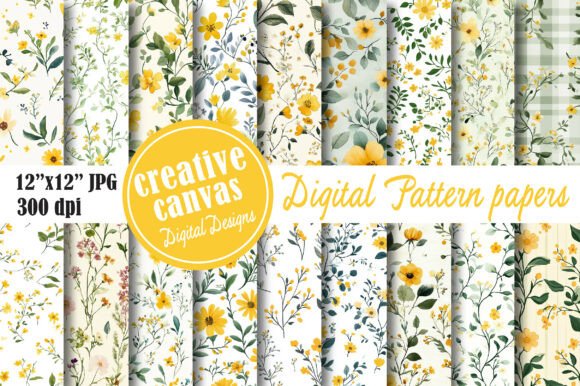 Yellow Wildflower Seamless Pattern
